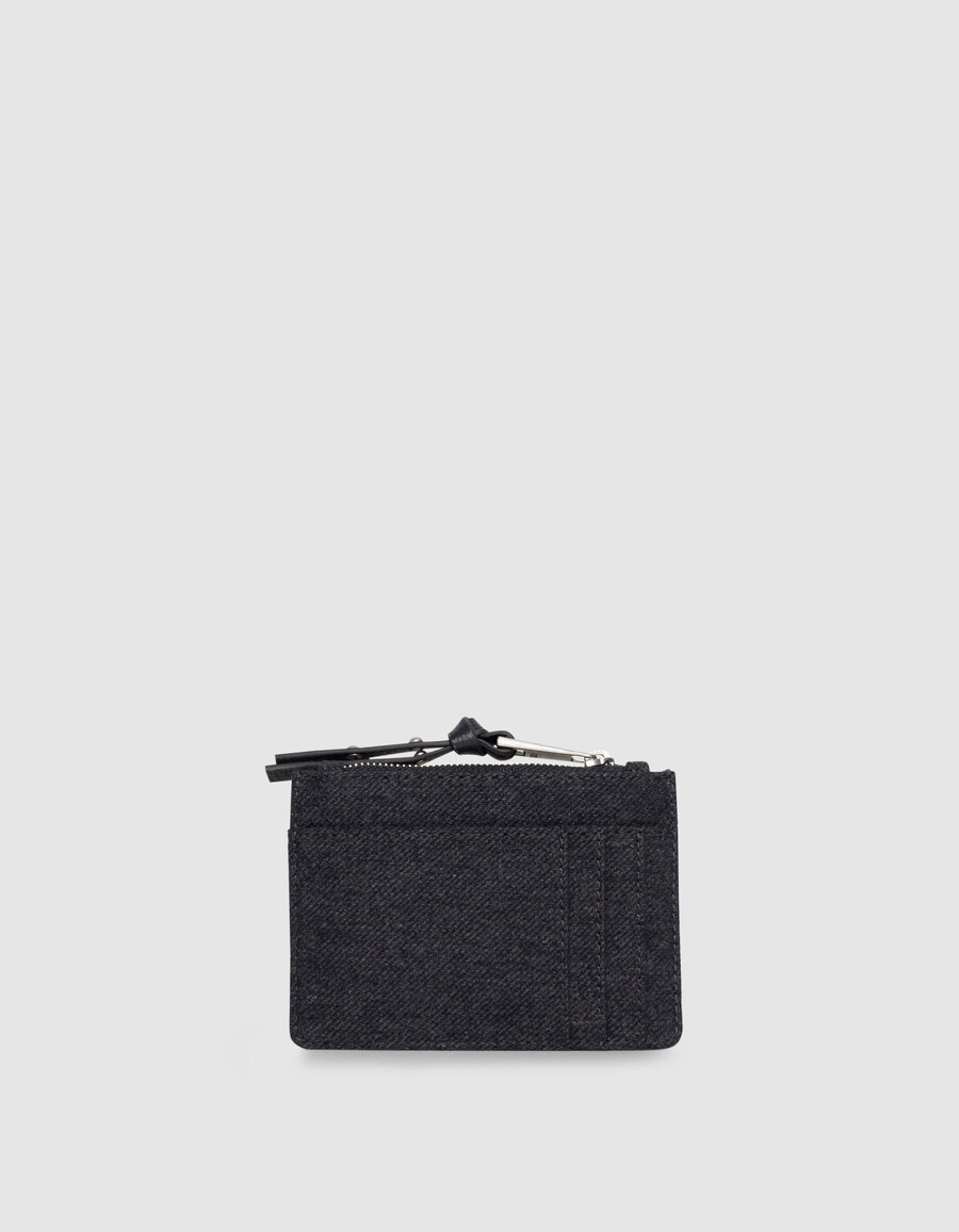 damen-kartenetui 1440 aus marineblauem flanell und leder