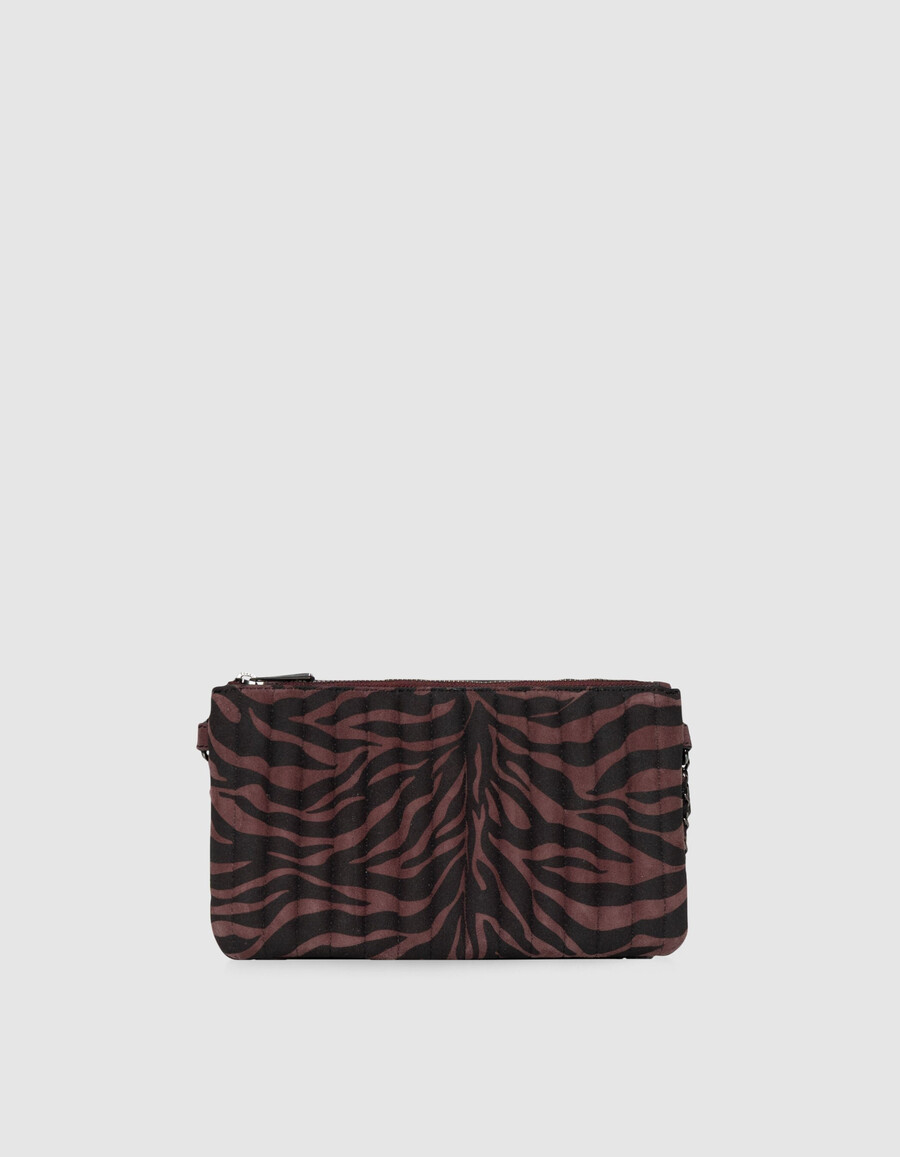damen-wildlederschuh „the 111 in burgunderrot mit zebra-motiv und schwarzem muster