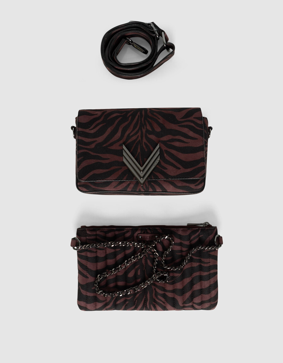 damen-wildlederschuh „the 111 in burgunderrot mit zebra-motiv und schwarzem muster