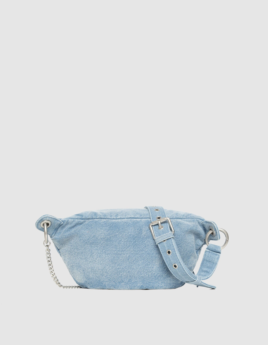 damen-bauchtasche aus verwaschenem blauem denim modell 1440