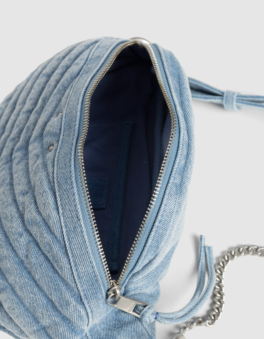damen-bauchtasche aus verwaschenem blauem denim modell 1440