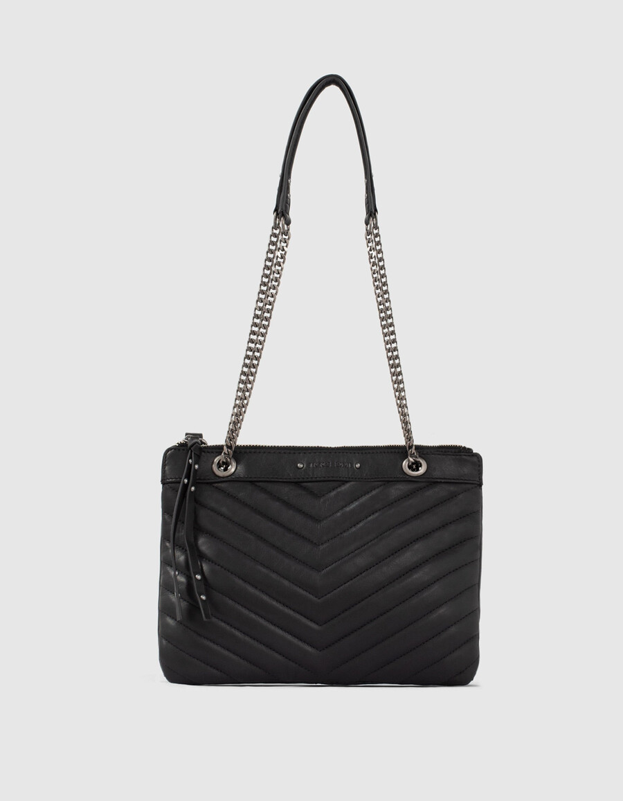 1440 gesteppte leder-clutch für damen