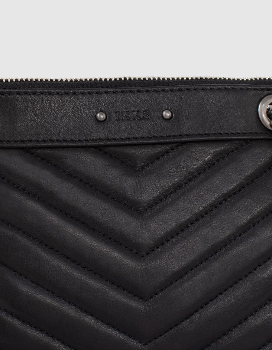 1440 gesteppte leder-clutch für damen