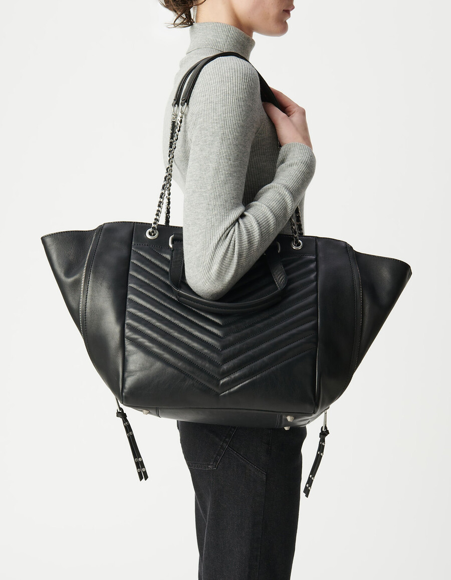 tasche 1440 schwarzes leder größe l damen