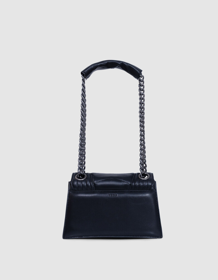 die 1. tasche aus schwarzem gestepptem leder größe s damen