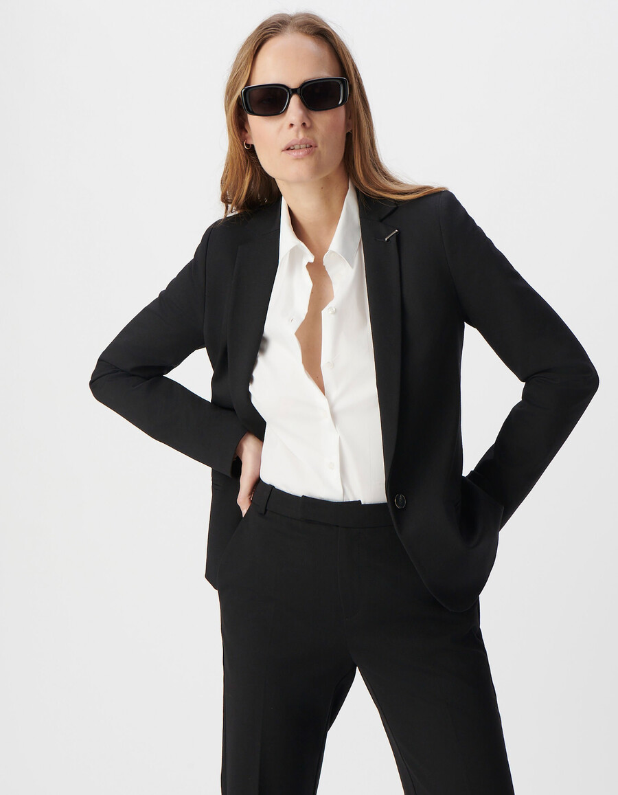 schwarze taillierte strickjacke „milano für damen