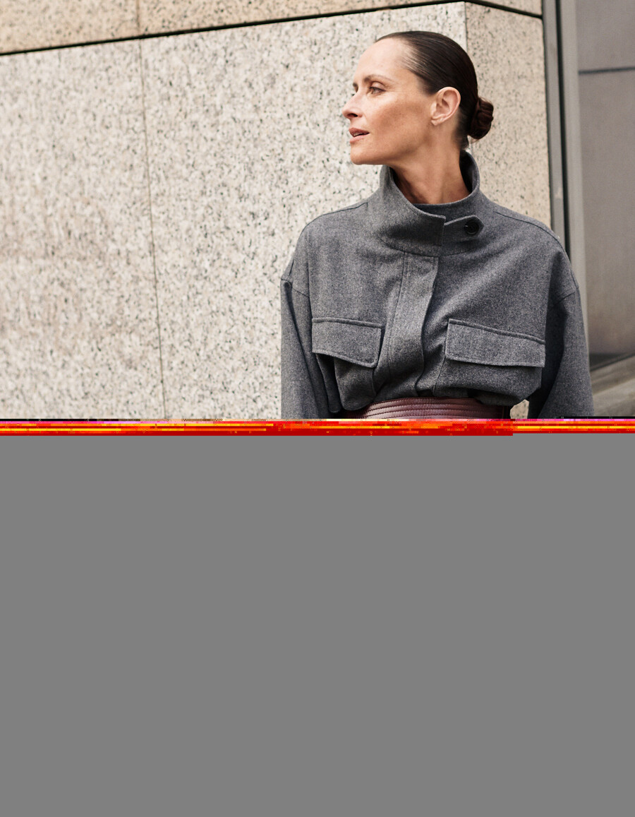 graue flanell-hemdjacke für damen