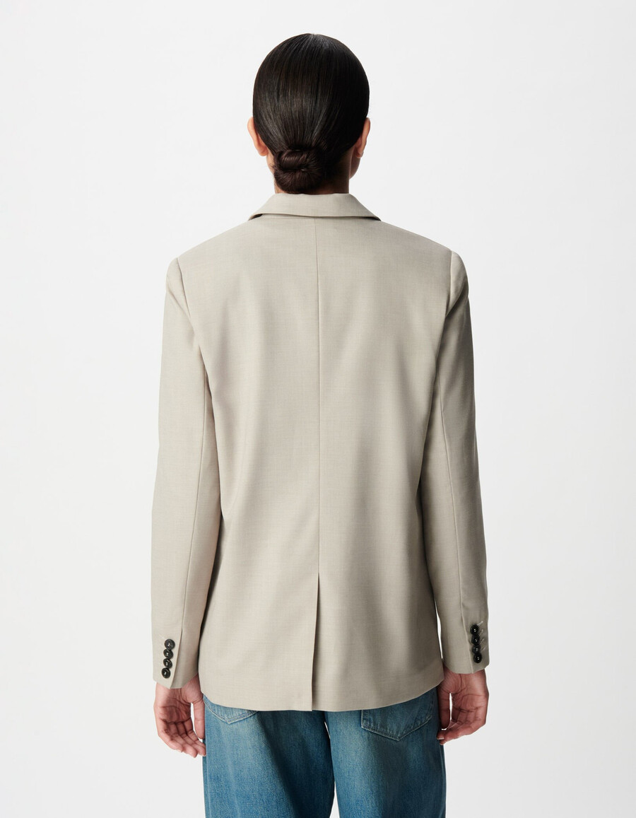 beigefarbener damen-anzugjacke
