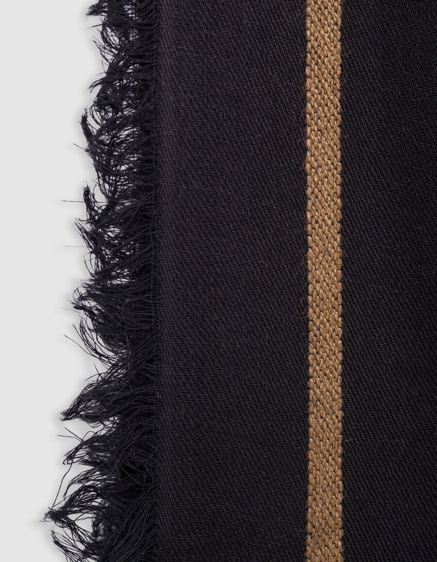schwarzer jacquard-schal mit totenkopfmuster kamel damen