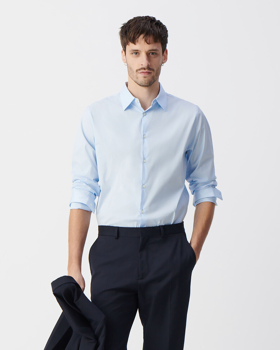 slim-fit-hemd aus sky popeline für herren