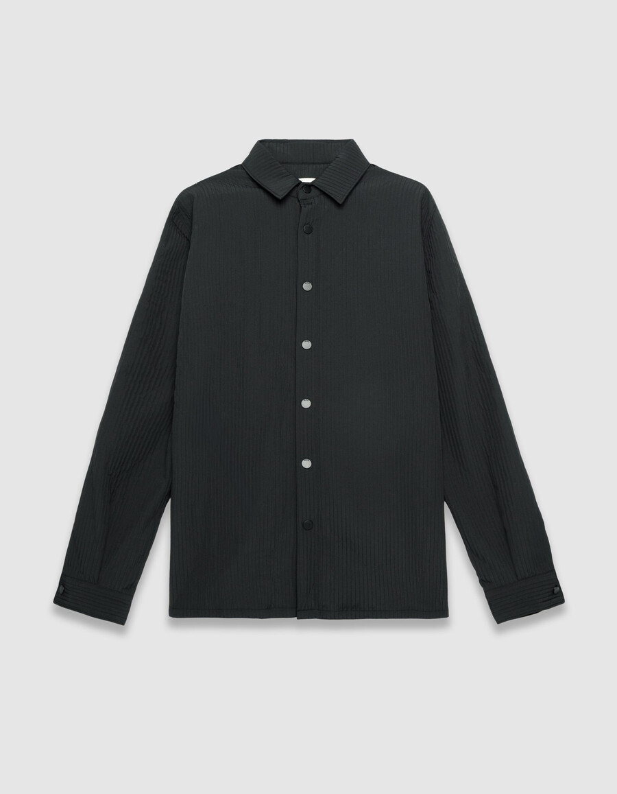 schwarzes gestepptes leichtes herren-overshirt