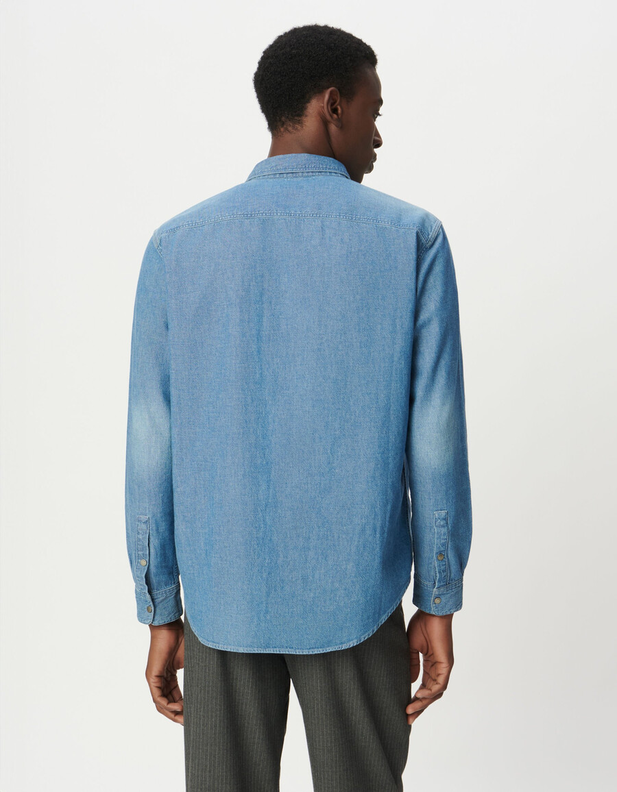 herren-jeansjacke in blau reguläre größe