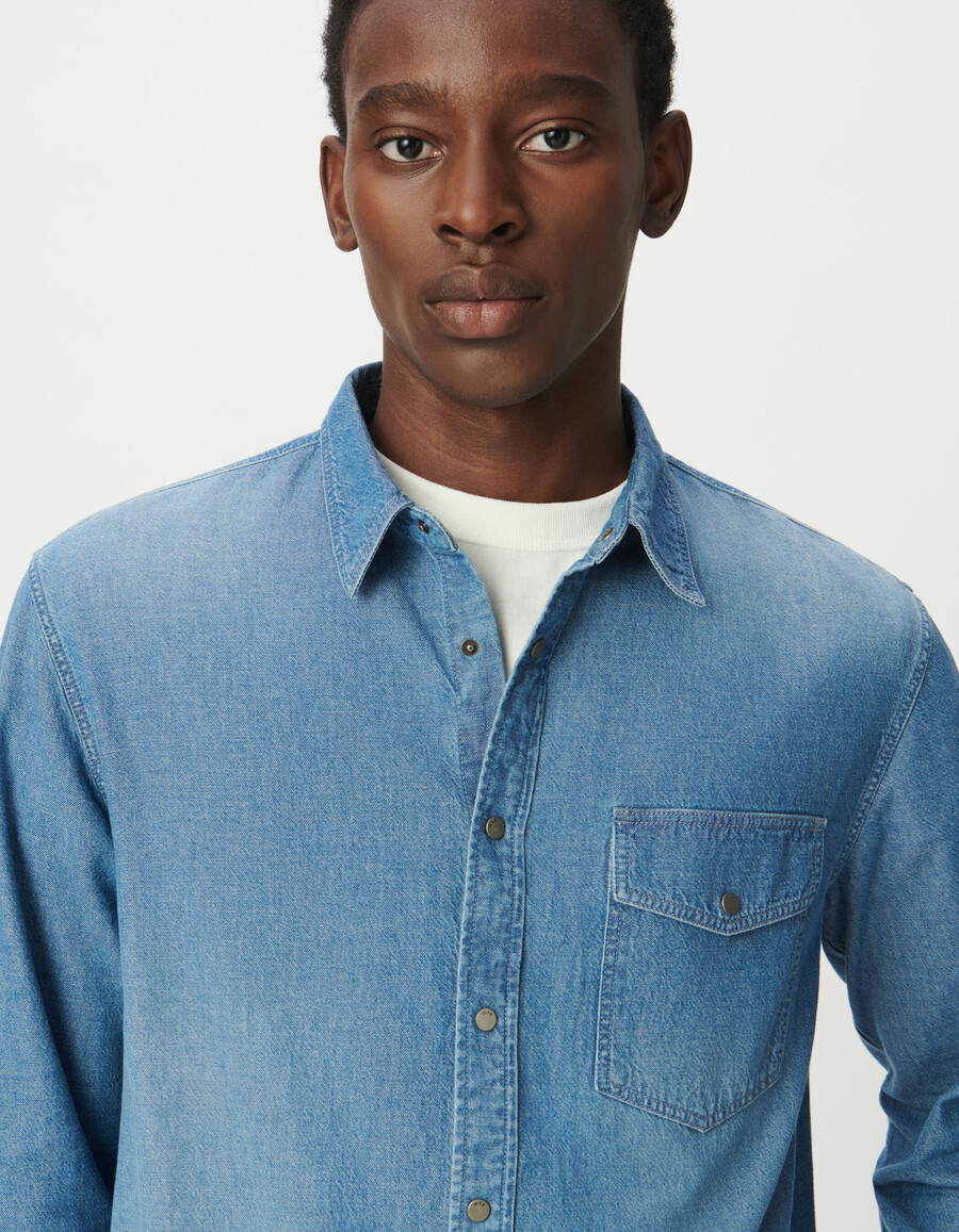 herren-jeansjacke in blau reguläre größe