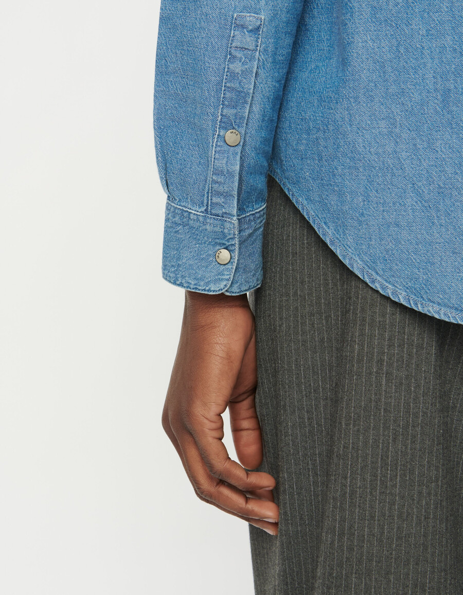 herren-jeansjacke in blau reguläre größe