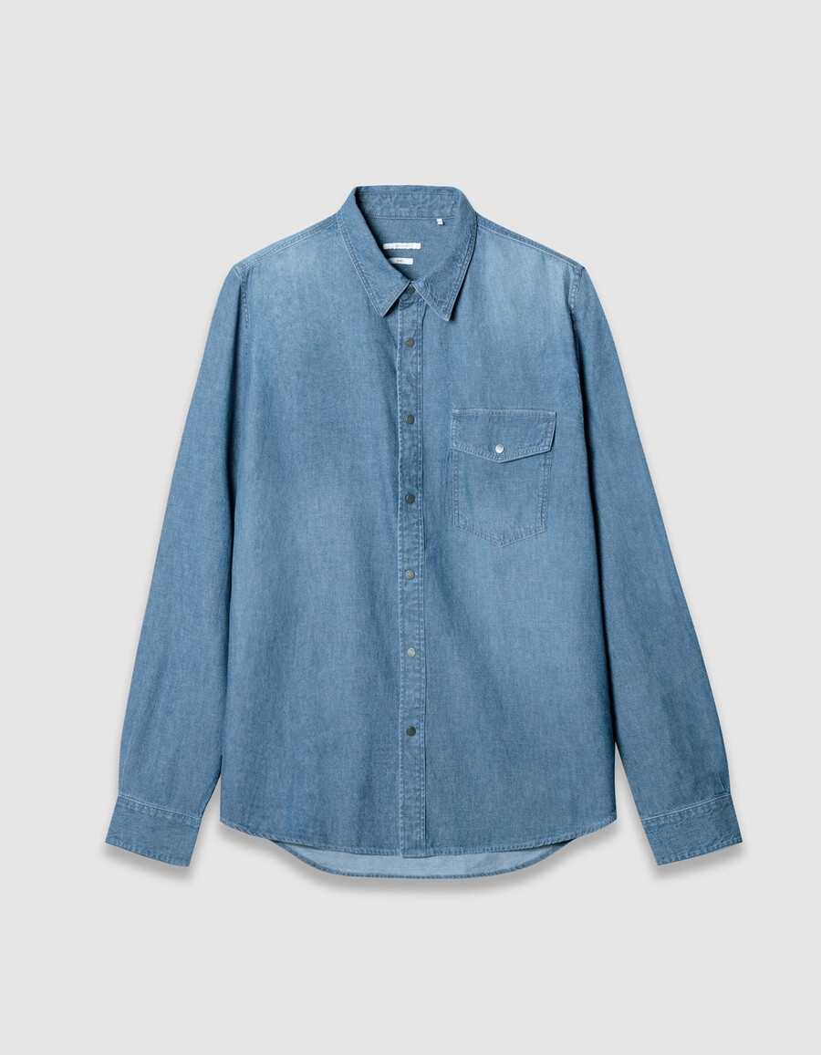herren-jeansjacke in blau reguläre größe