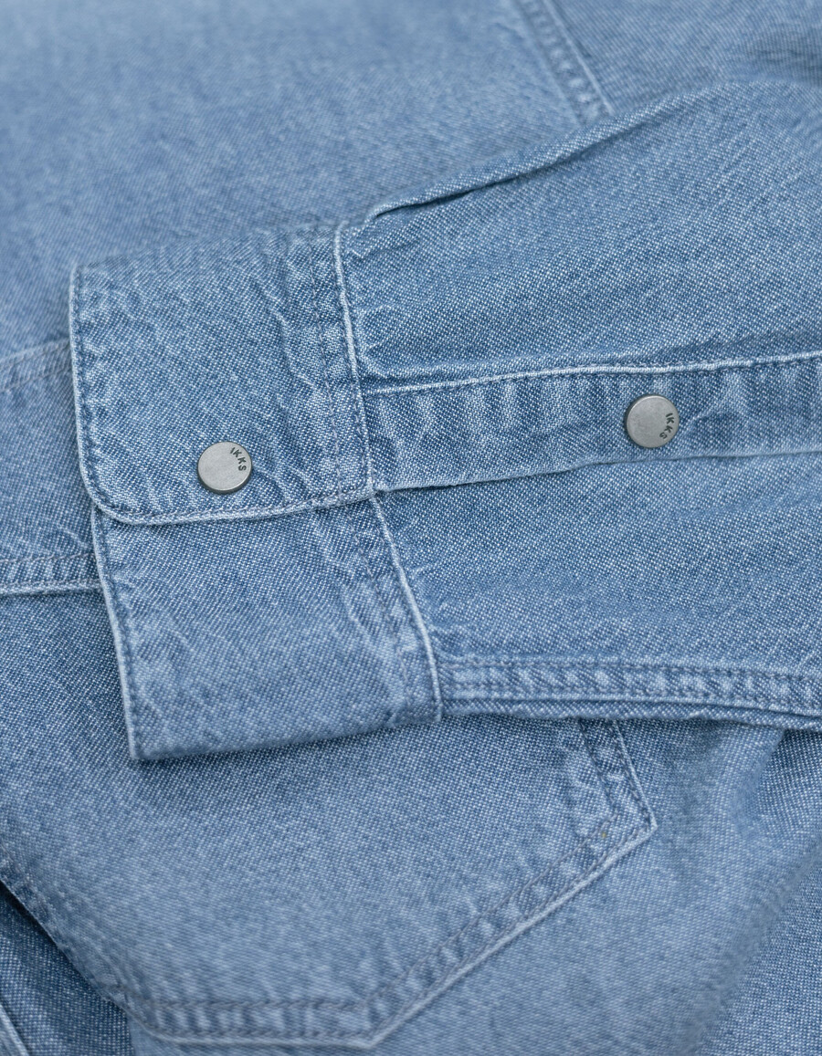 herren-jeansjacke in blau reguläre größe