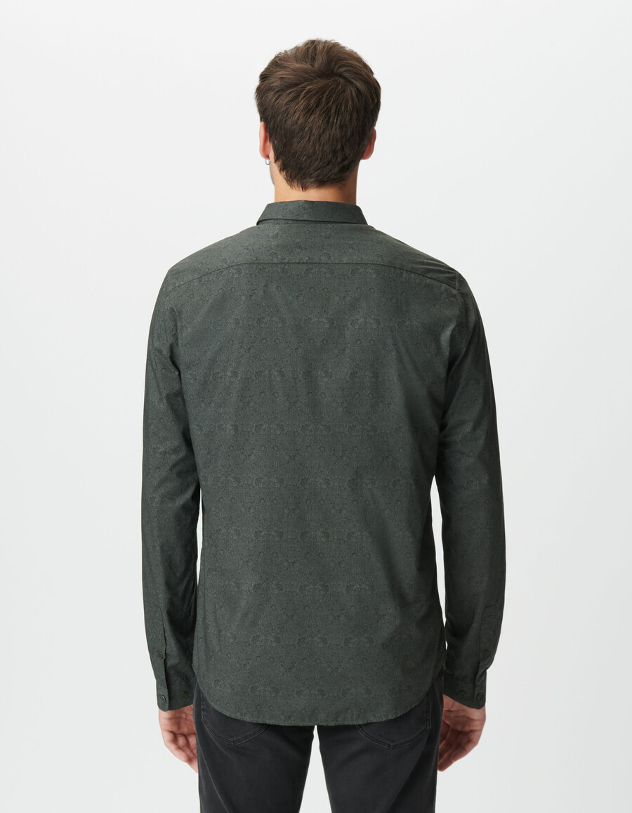 herrenhemd in khaki schmal geschnitten mit baroque liberty-print