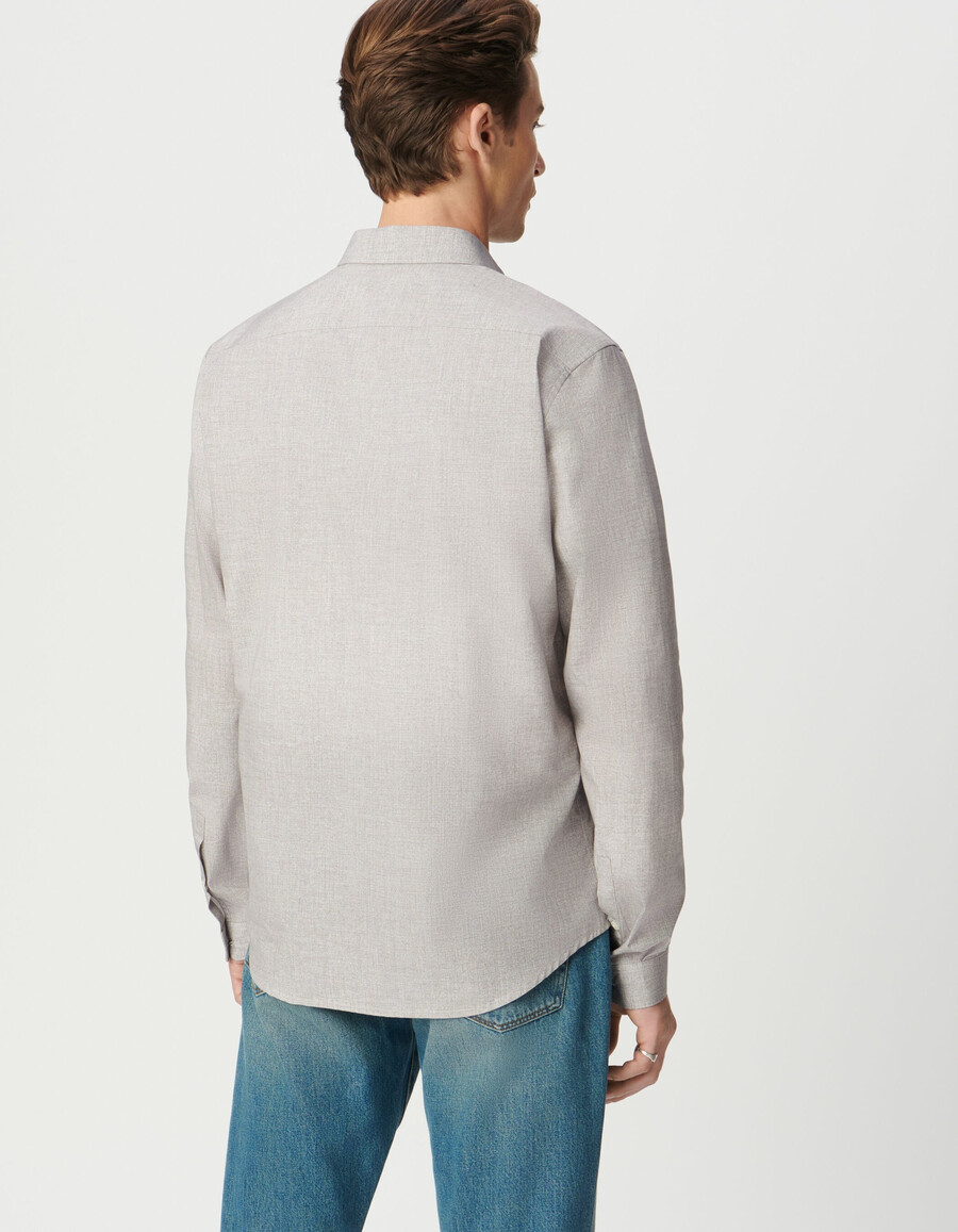 herrenhemd aus bio-baumwolle in pflaumenfarbe minimalistisches chevron-muster schmal geschnitten
