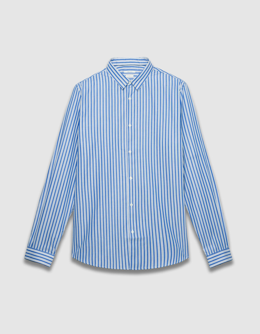 herrenhemd mit schmaler passform und blauem streifenmuster