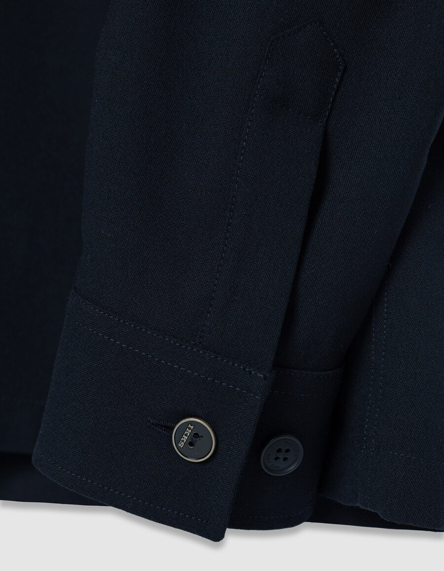 herren-overshirt in marineblau mit regulärer passform und aufgesetzten taschen