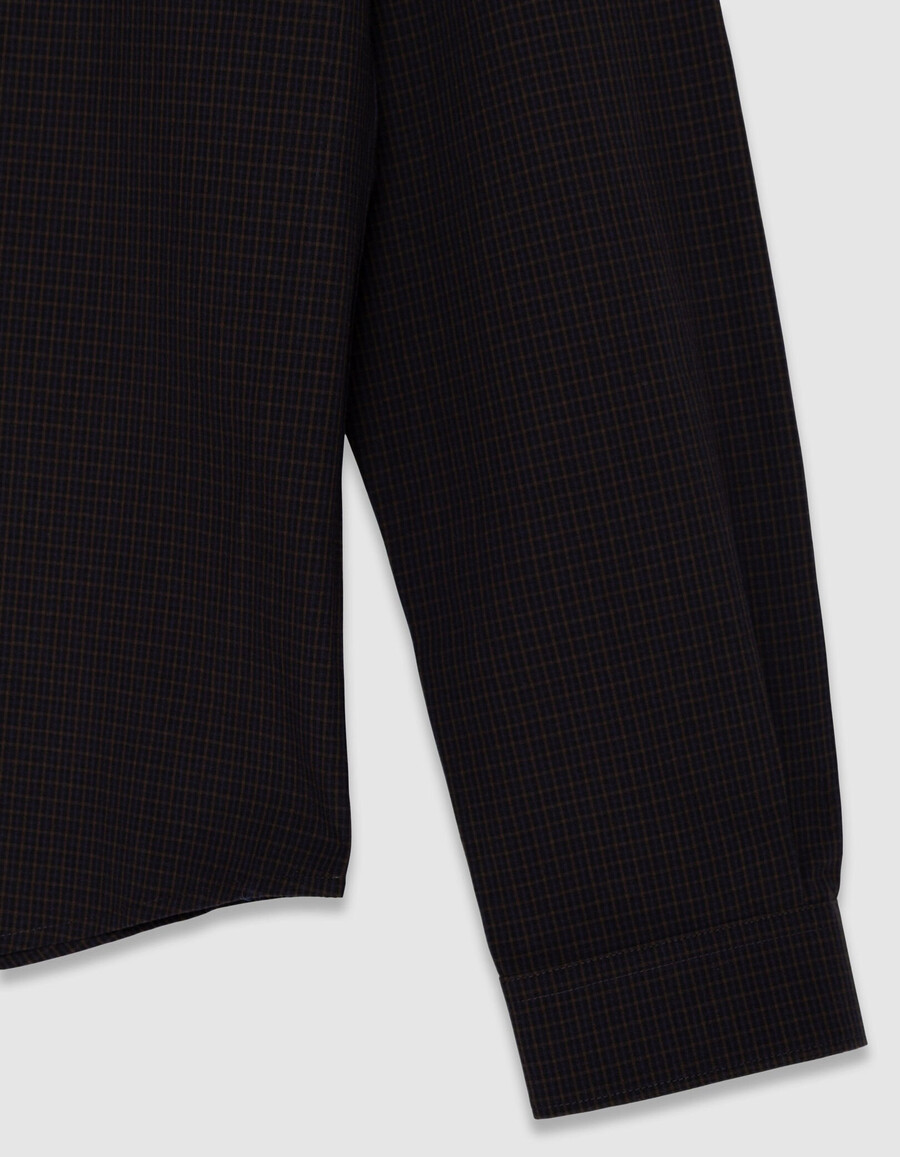 slim-fit-hemd marineblau aus bio-baumwolle kariert herren