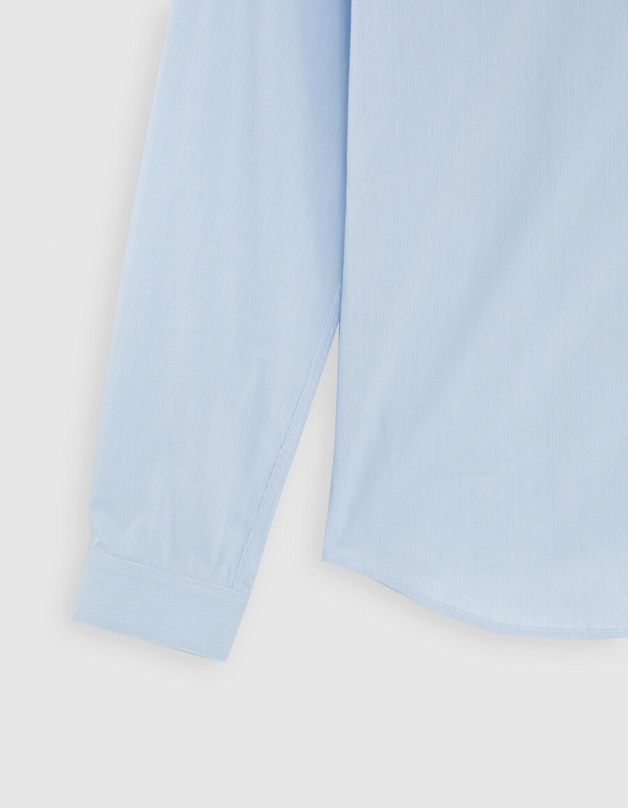 hellblaues dünn gestreiftes slim-fit-hemd für herren