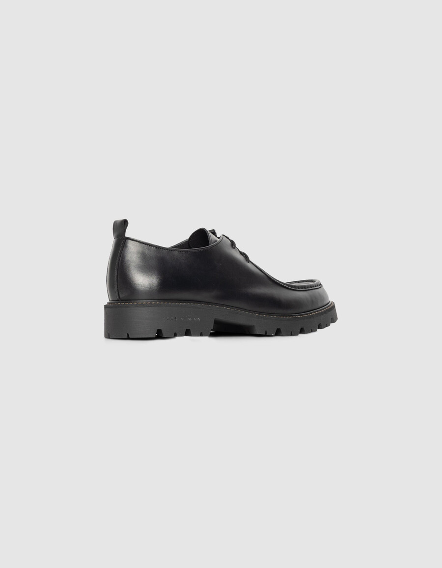 schwarze derby-plateauschuhe aus leder für herren