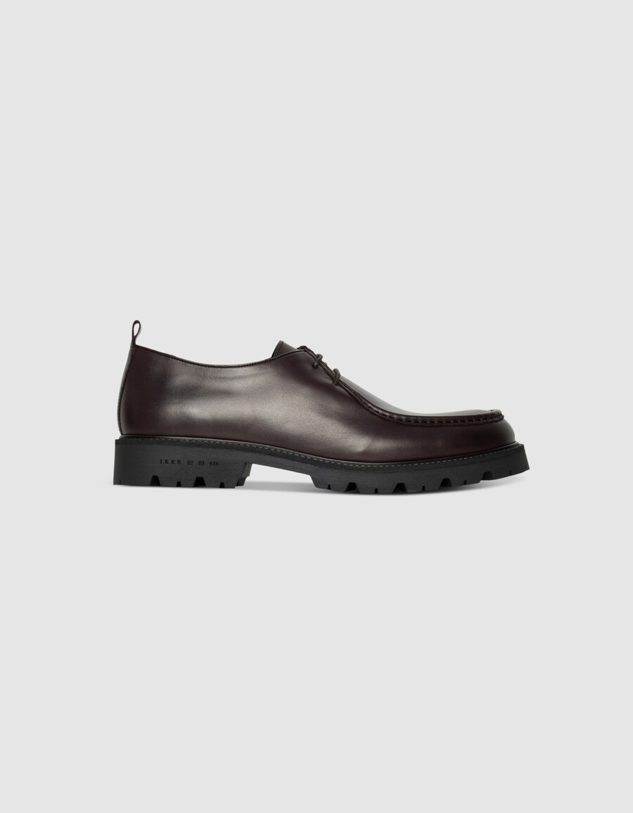 derby-schuhe aus leder für herren mit plateau