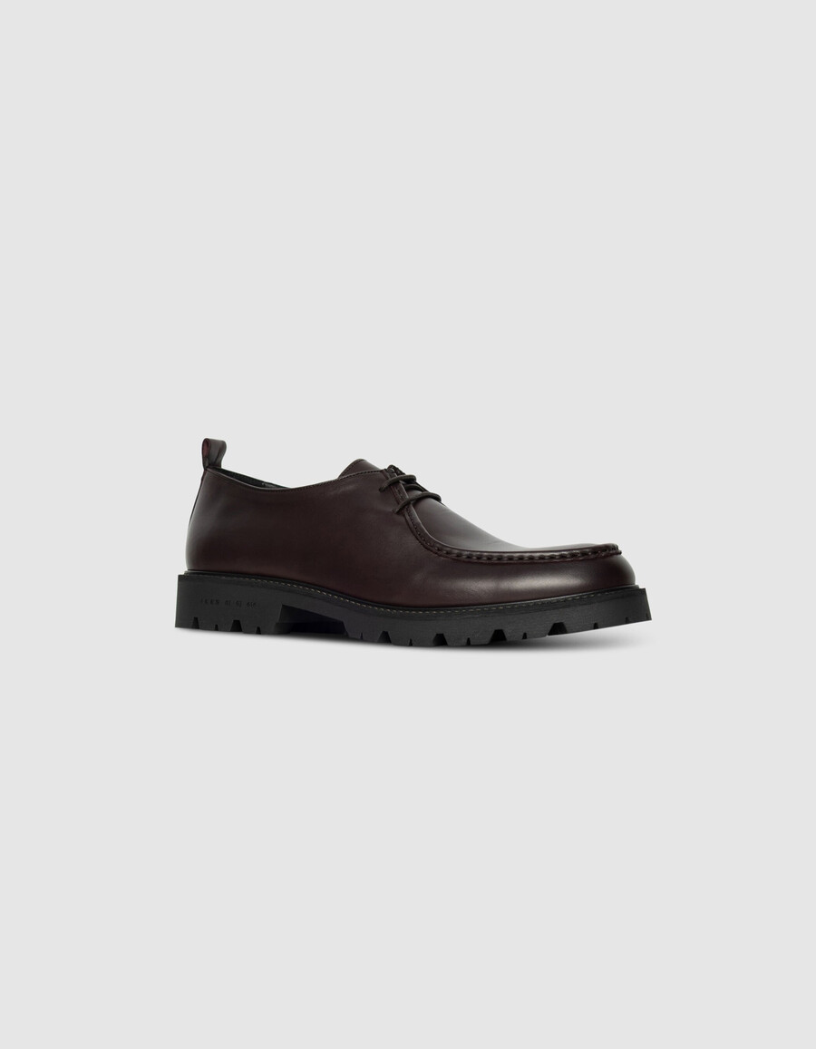derby-schuhe aus leder für herren mit plateau