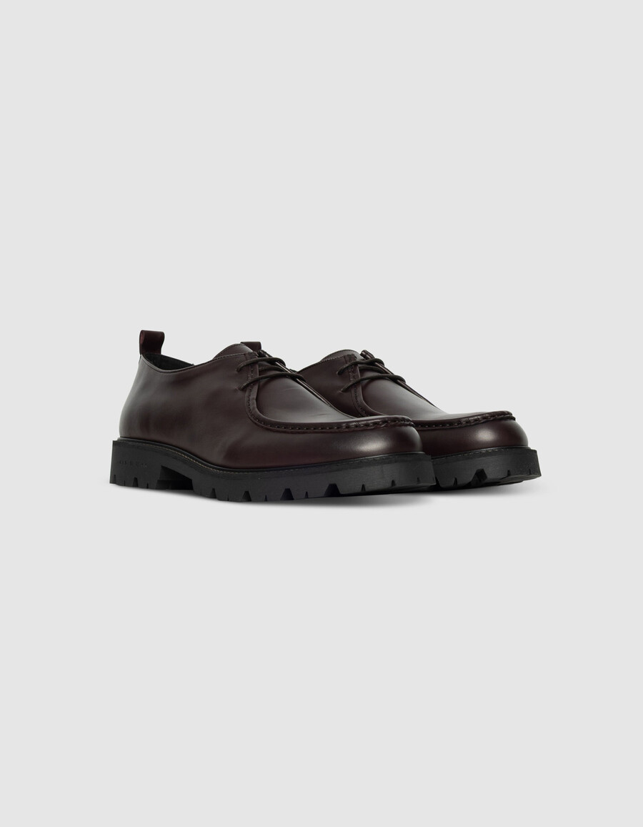 derby-schuhe aus leder für herren mit plateau