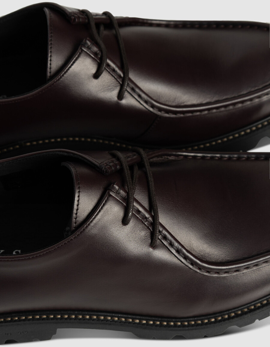 derby-schuhe aus leder für herren mit plateau