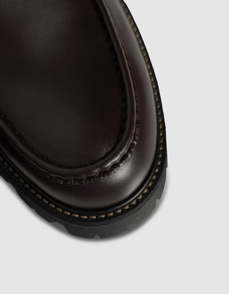 derby-schuhe aus leder für herren mit plateau
