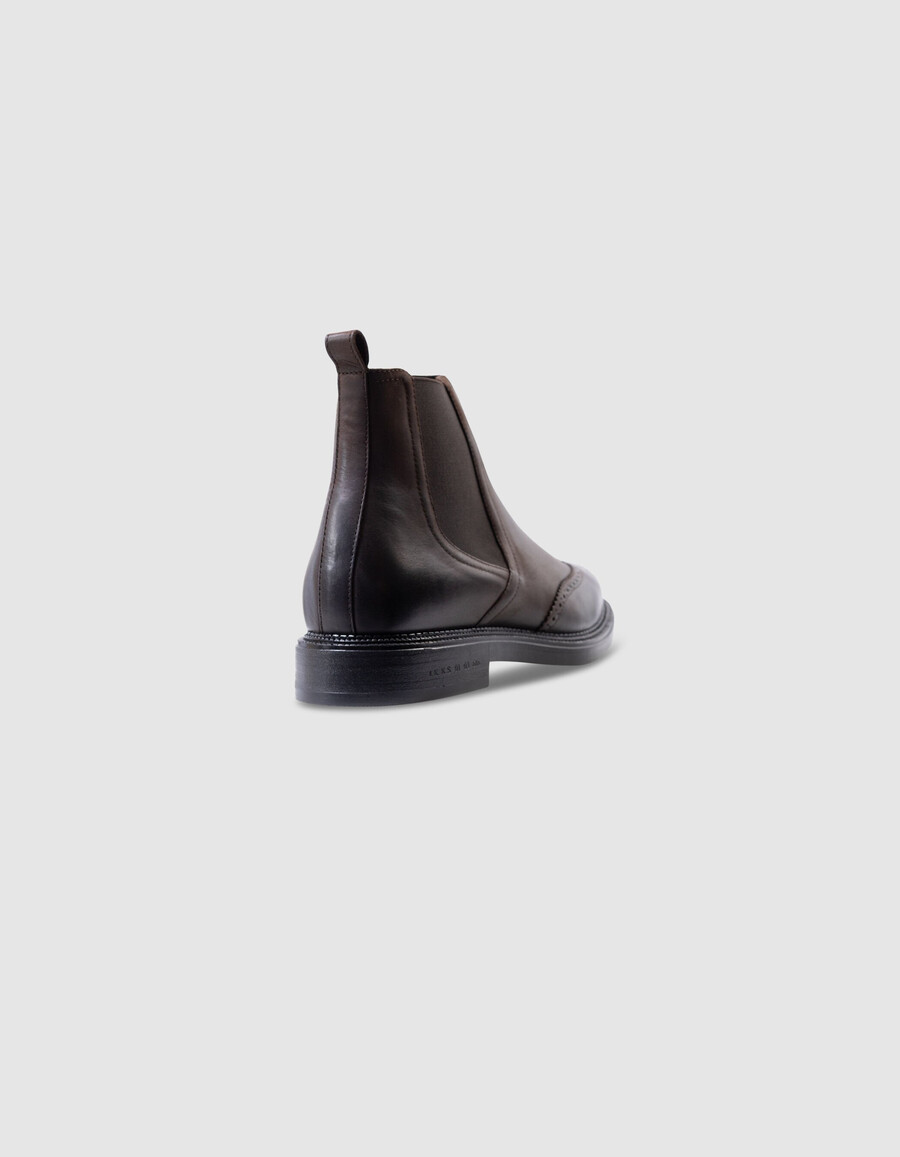braune herren-chelsea-boots aus leder mit hohem schaft