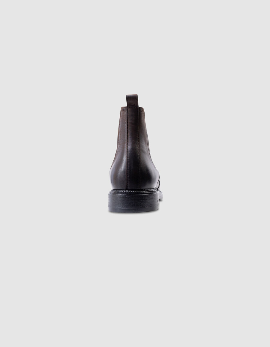 braune herren-chelsea-boots aus leder mit hohem schaft