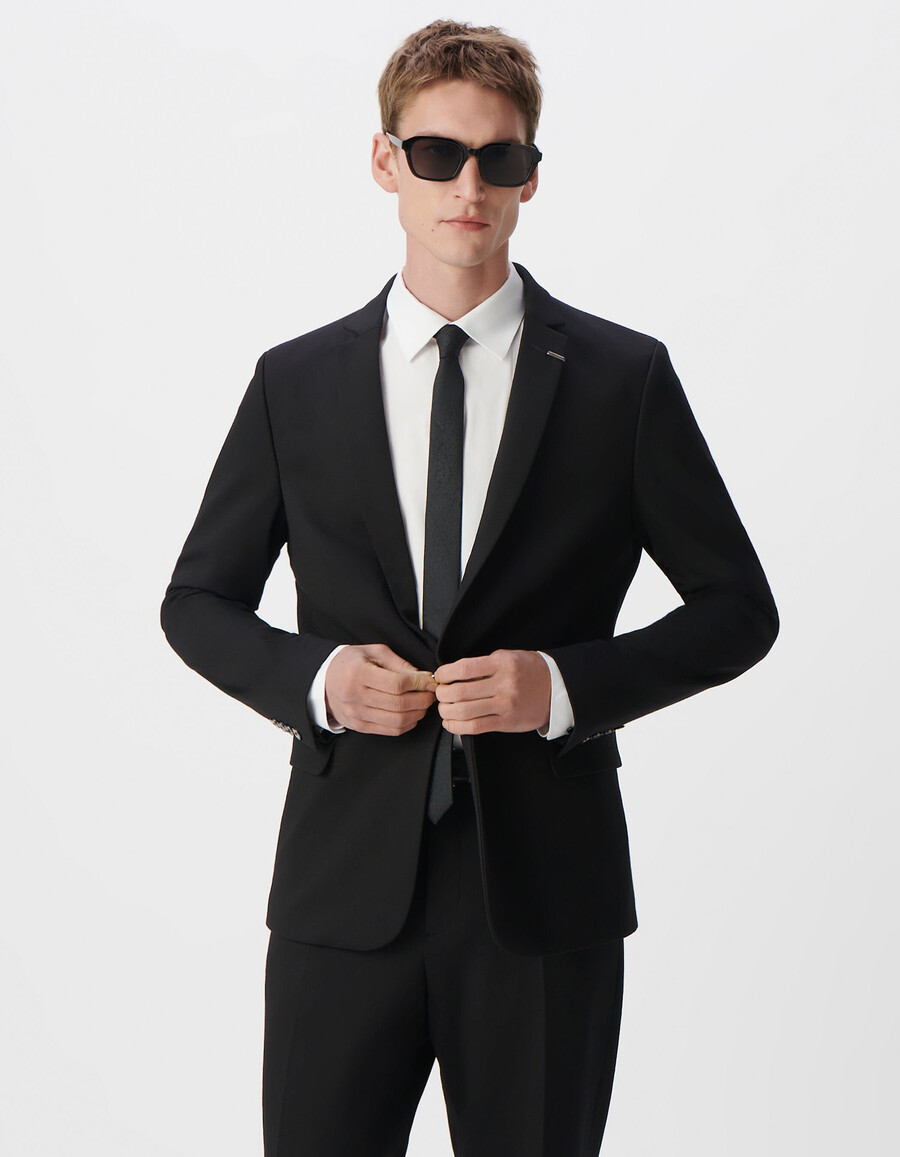 schwarzes milano-strickjacken-slim-size-modell für herren