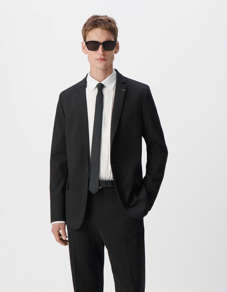 schwarzes milano-strickjacken-slim-size-modell für herren