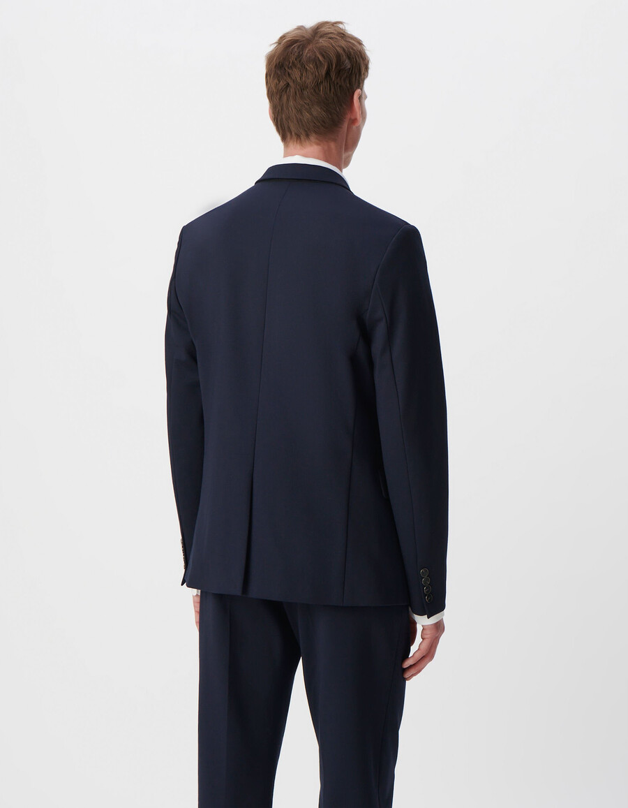 herren-strickjacke milano in marineblau schmal geschnitten