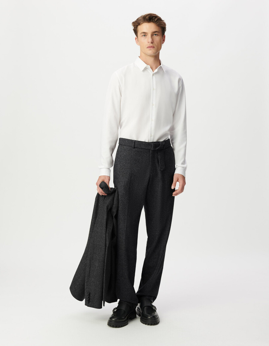 herren-anzughose in grau im tweed-look
