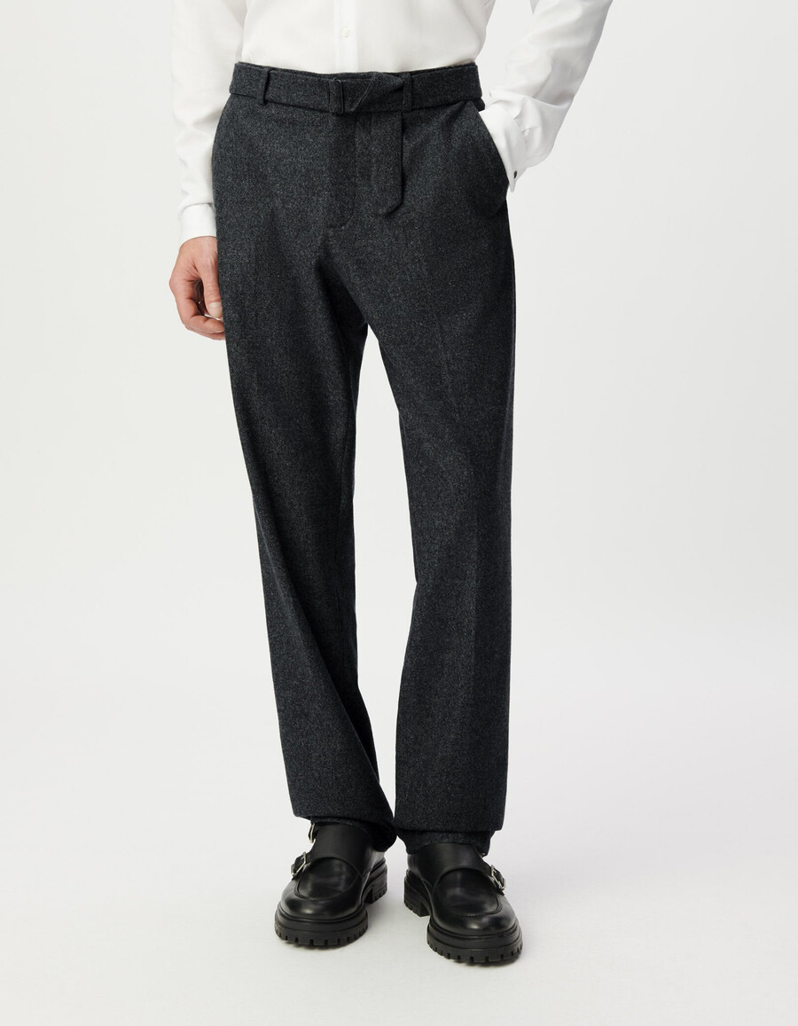 herren-anzughose in grau im tweed-look