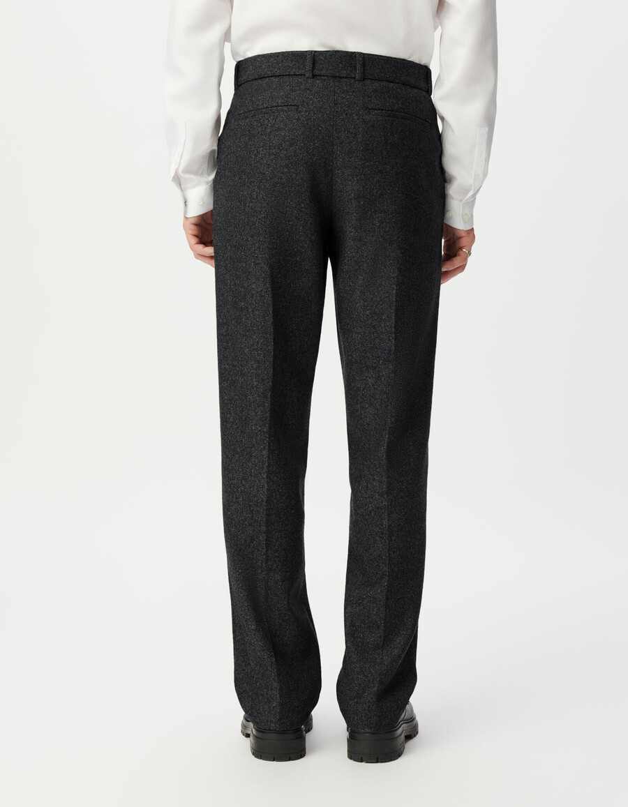 herren-anzughose in grau im tweed-look