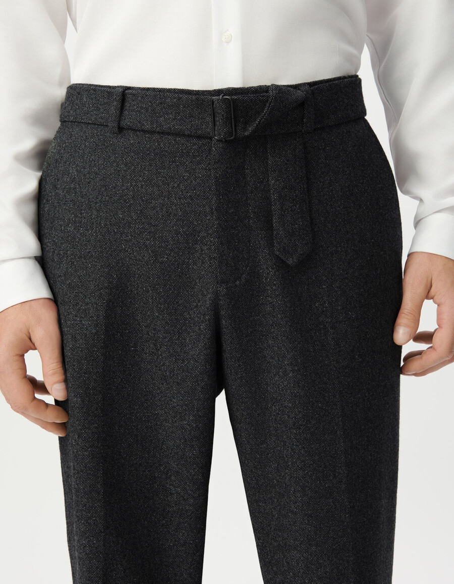 herren-anzughose in grau im tweed-look