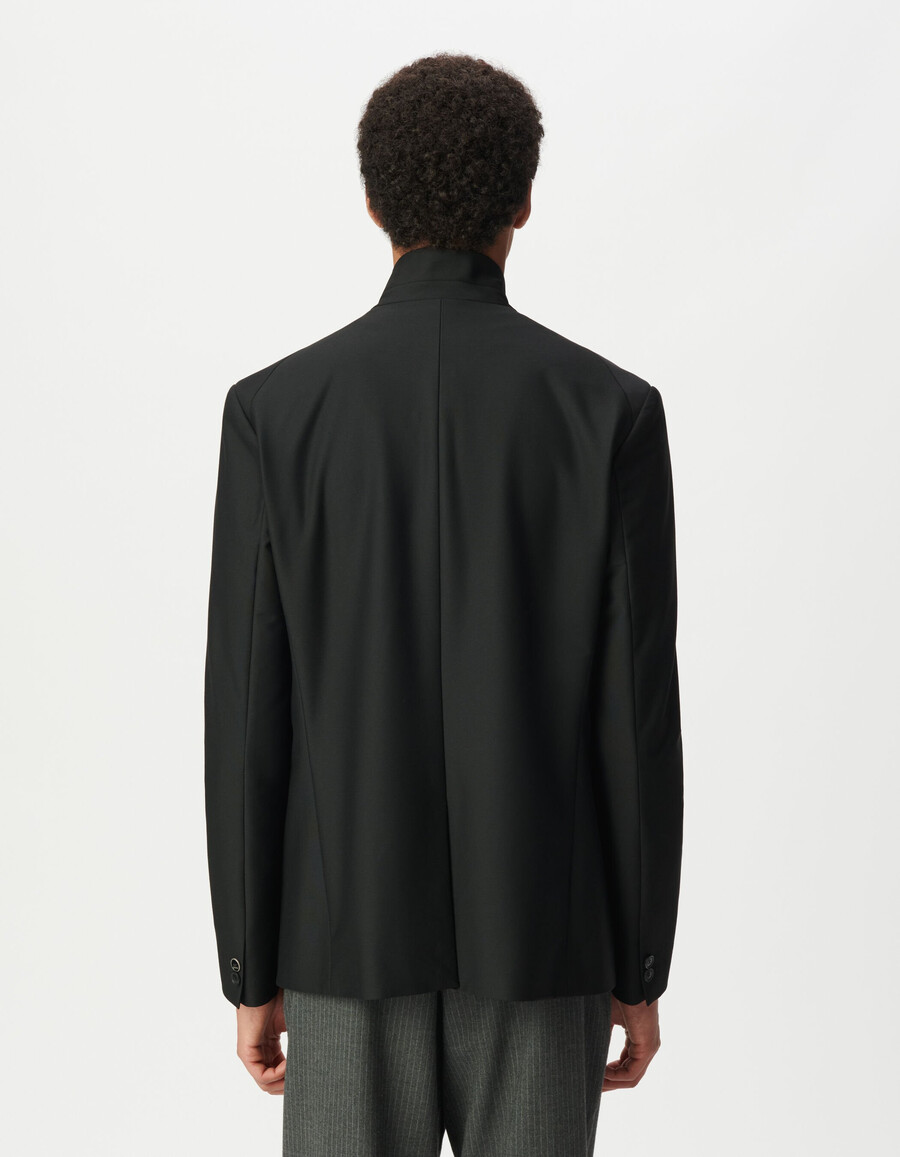 schwarze herren-anzugjacke mit reißverschluss und hoher mobilität