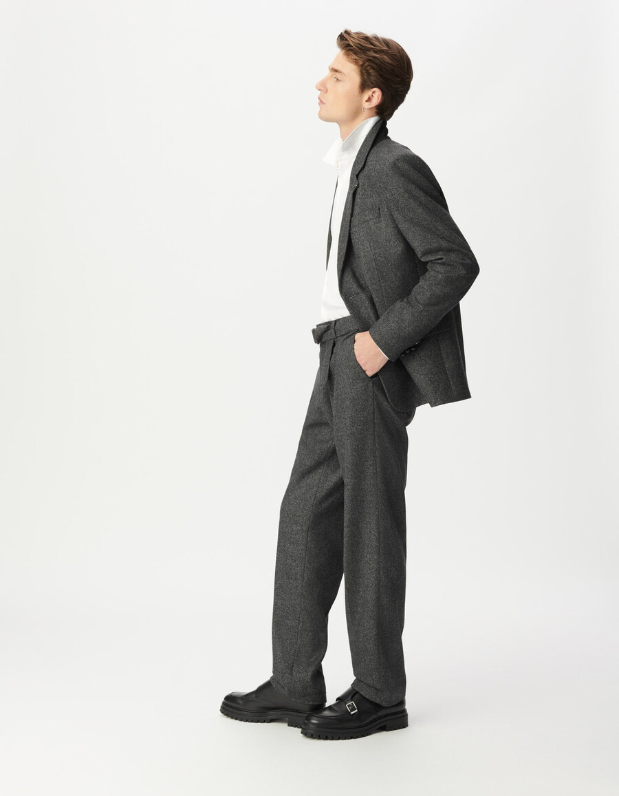 herren-anzugjacke in grau im tweed-look