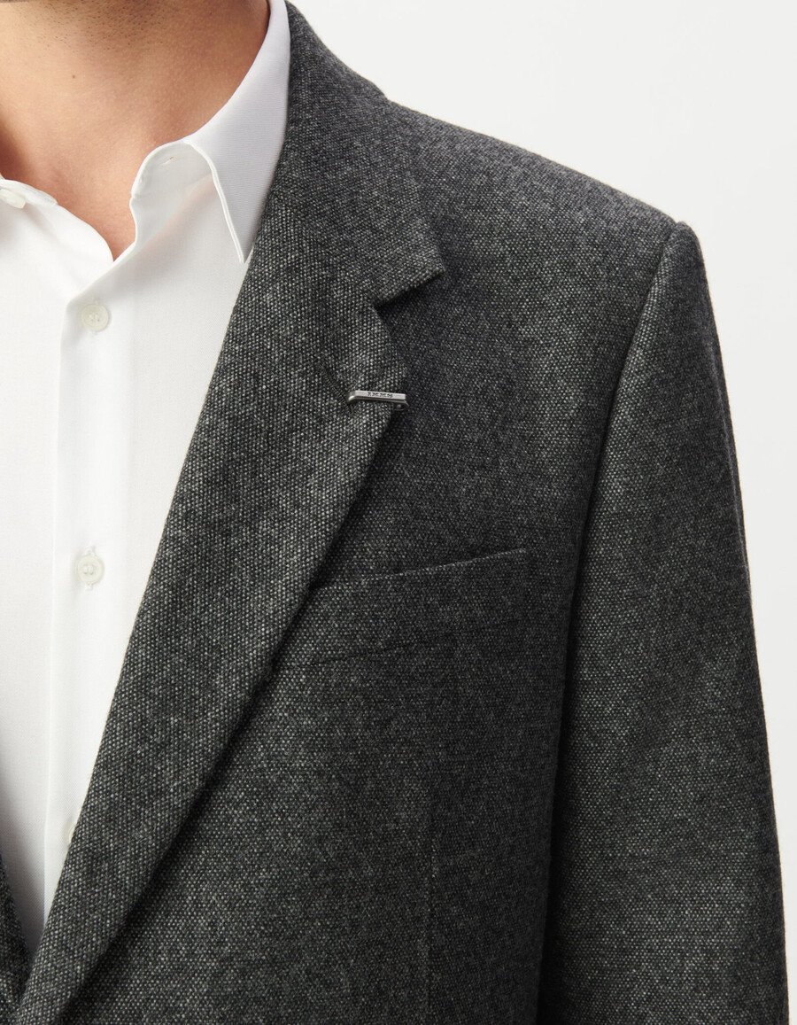 herren-anzugjacke in grau im tweed-look