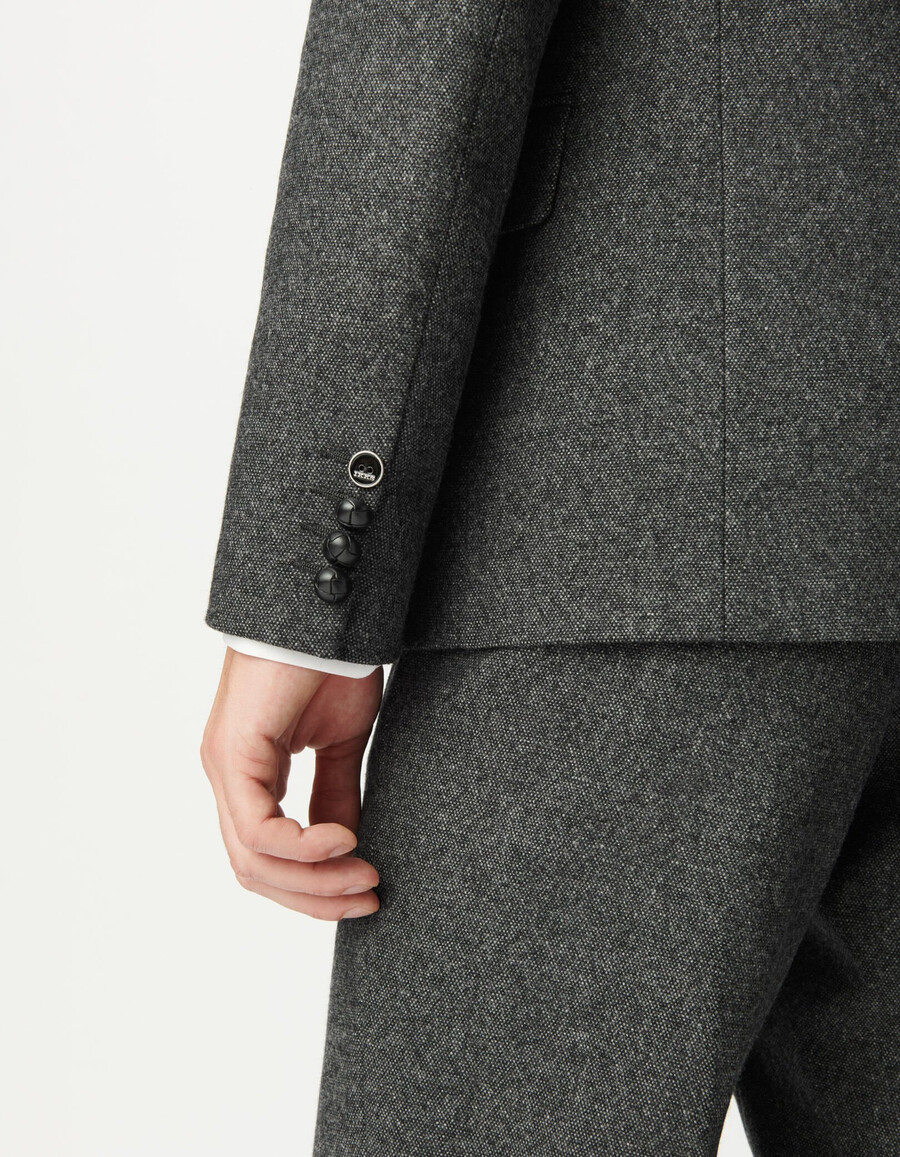 herren-anzugjacke in grau im tweed-look