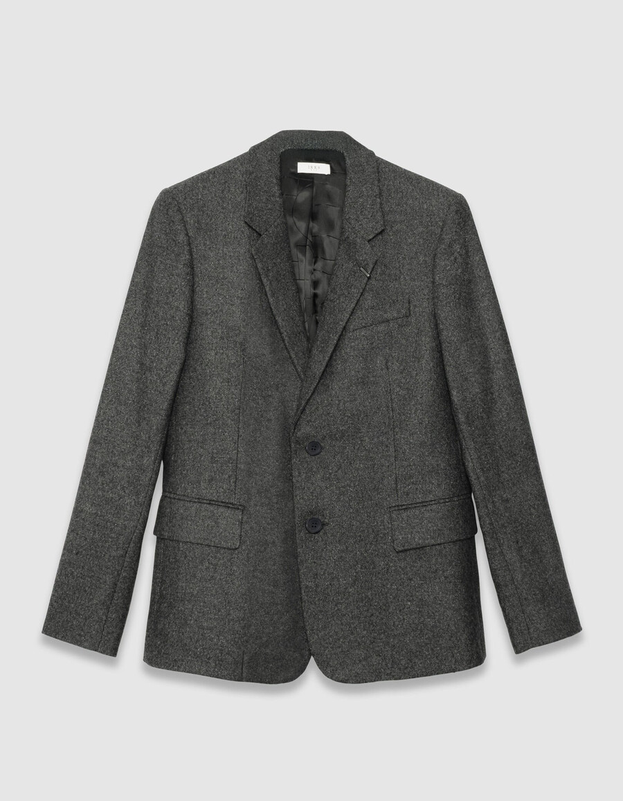 herren-anzugjacke in grau im tweed-look