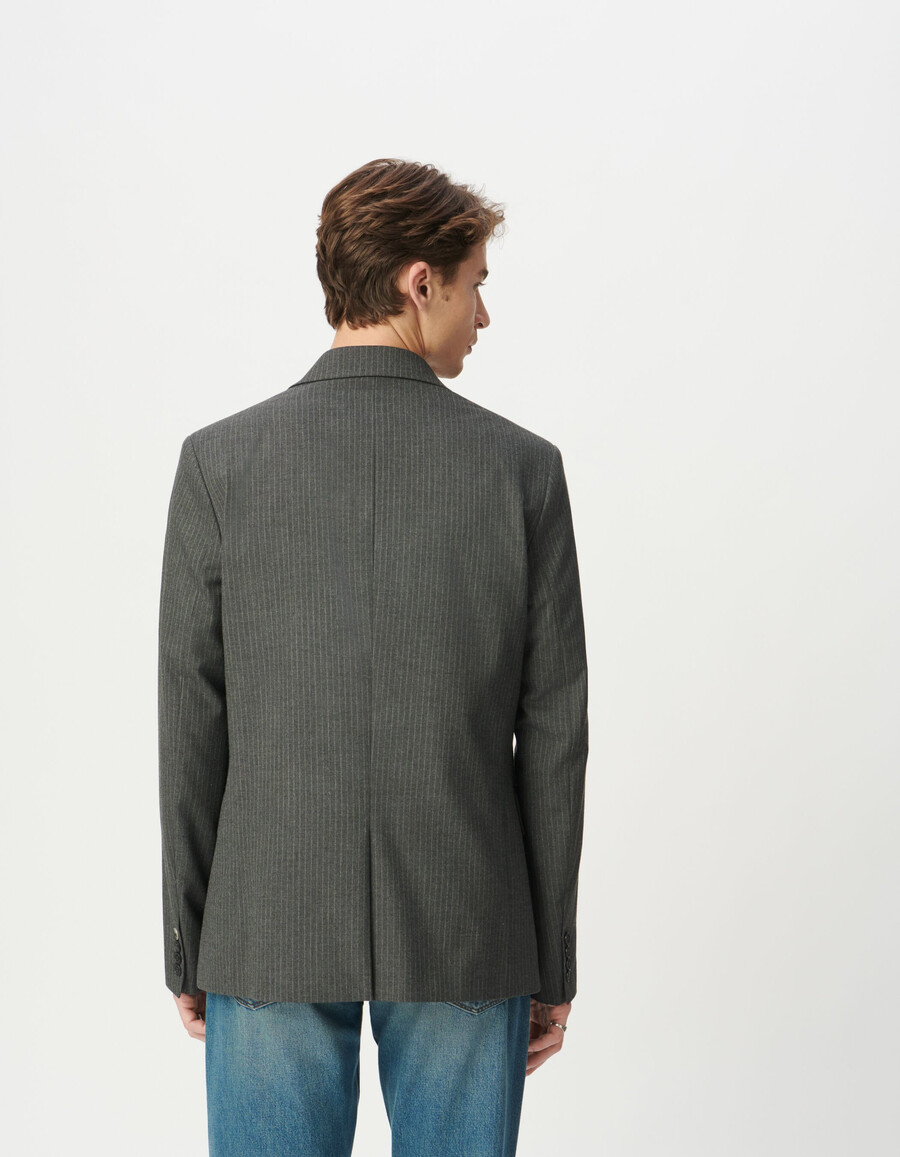 herren-anzugjacke mit grauen nadelstreifen