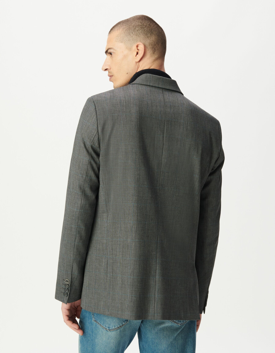 herren-anzugjacke in grau mit karomuster
