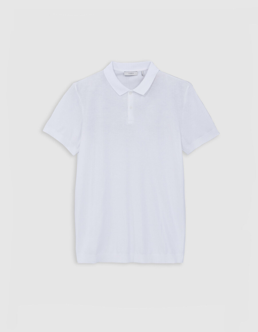 weißes herren-polohemd aus baumwolle und modal