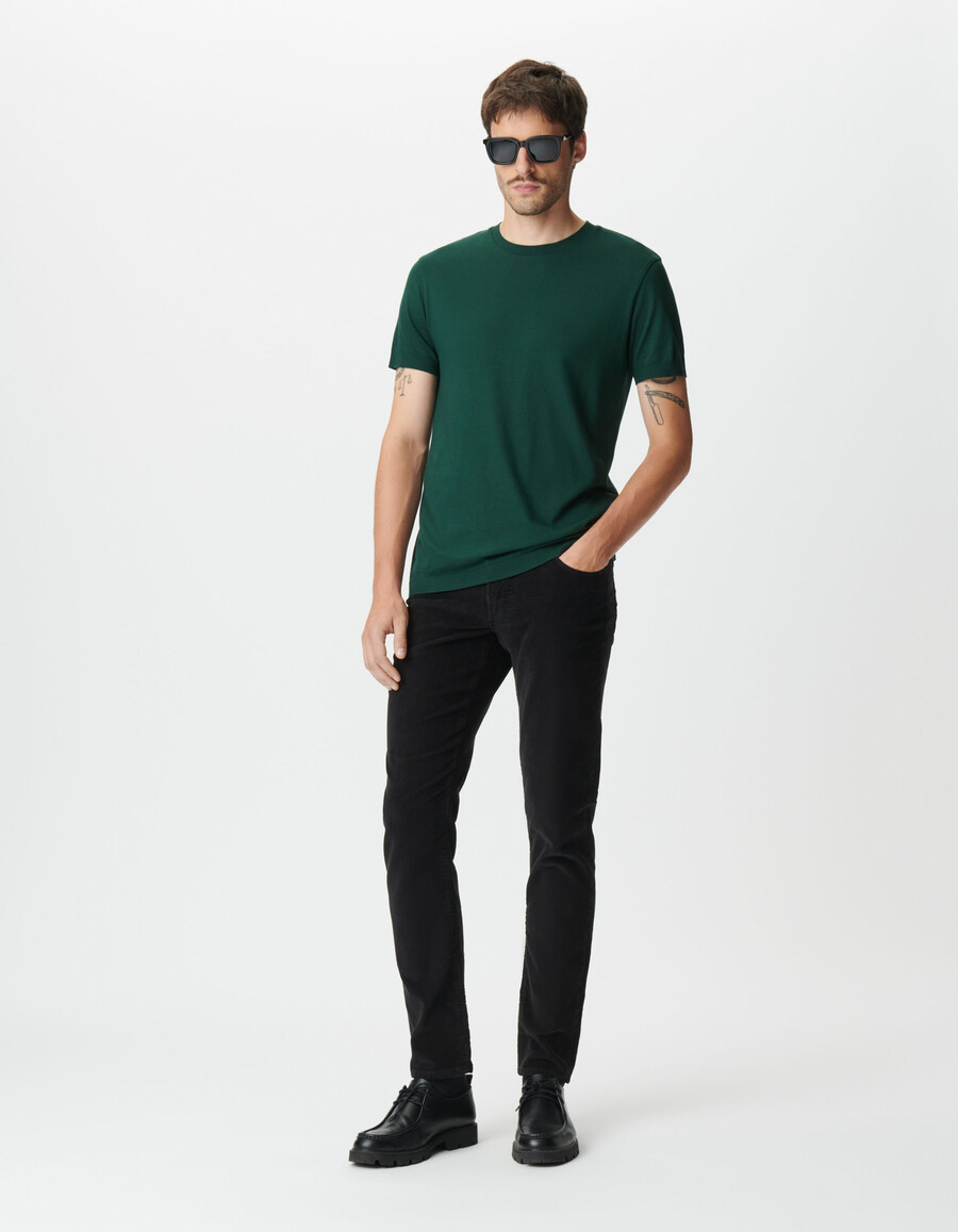 grünes kurzarm-t-shirt aus baumwoll-modal für herren